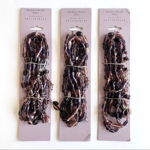 Set of 3 Pottery Barn Madura Purple Glass Beads